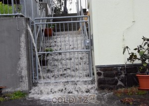 Dafür war die Treppe am Kindergarten nicht geplant