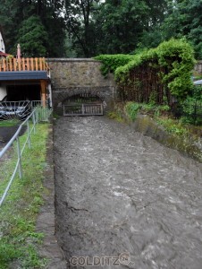 der kleine Tiergartenbach ist angeschwollen